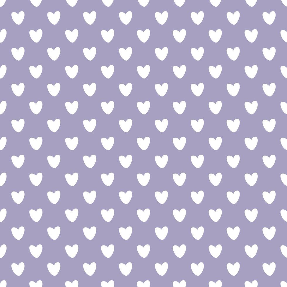 modèle de tissu. coeurs blancs disposés sur fond violet pastel. fond de vecteur de conception de coeur d'amour sans soudure. modèle sans couture le jour de la saint-valentin. la texture transparente avec hart.