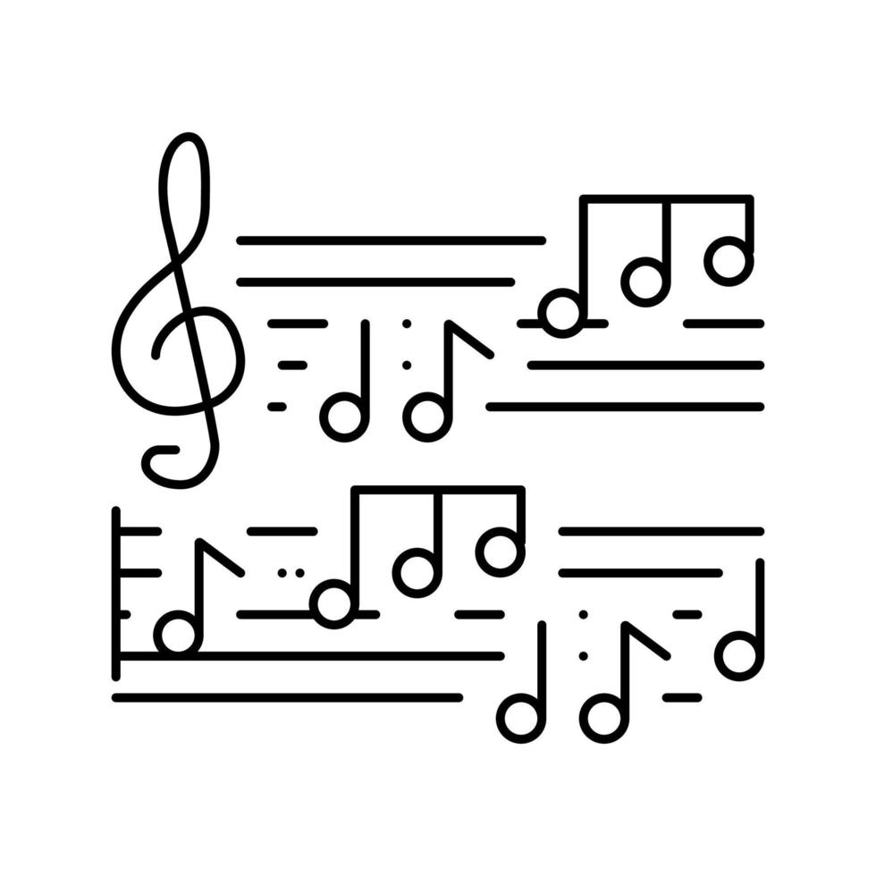 illustration vectorielle de l'icône de la ligne de musique mélodie vecteur