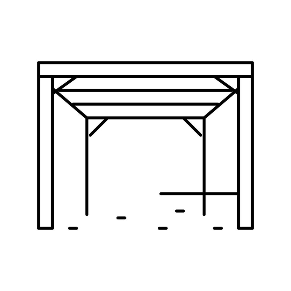 pergola, arrière-cour, ligne construction, icône, vecteur, illustration vecteur