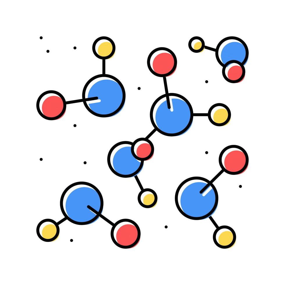 molécule chimique couleur icône vecteur illustration isolée