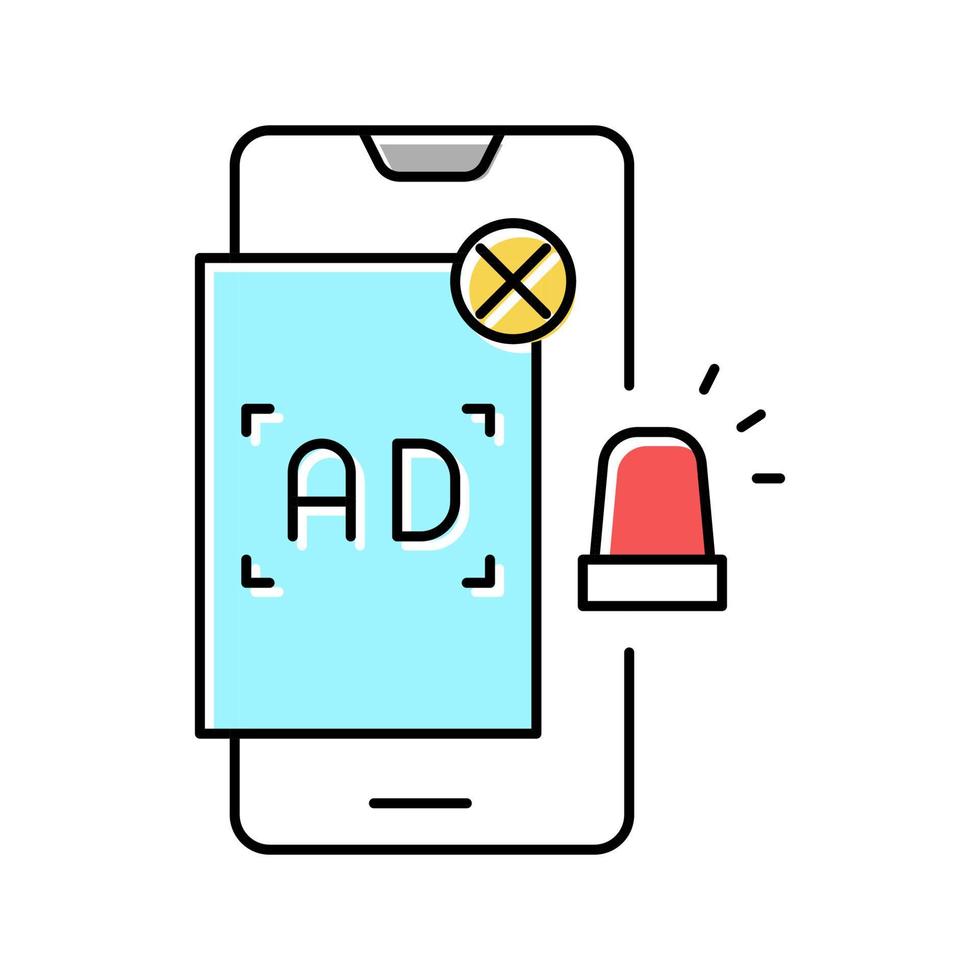 illustration vectorielle de l'icône de couleur de la fenêtre pop-up publicitaire vecteur
