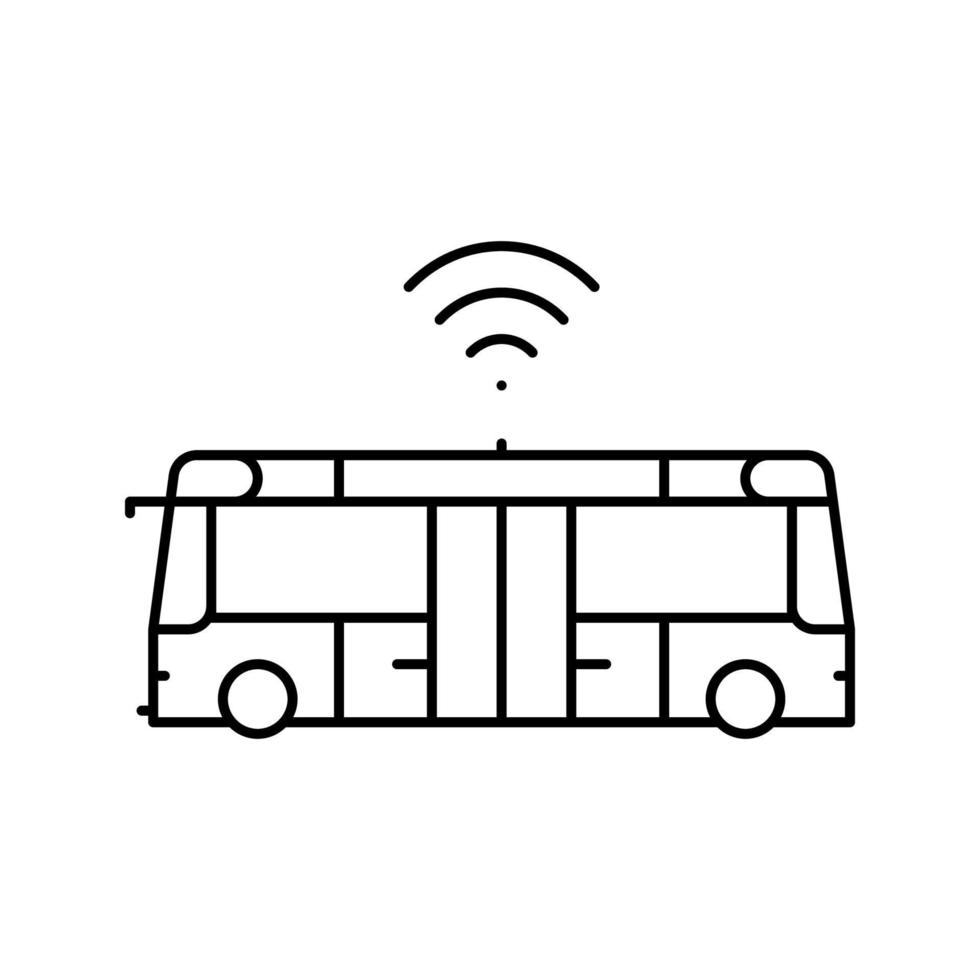 illustration vectorielle de l'icône de la ligne de bus sans pilote vecteur