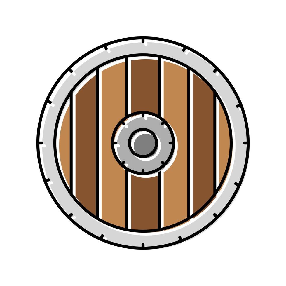 illustration vectorielle d'icône de couleur médiévale de bouclier vecteur