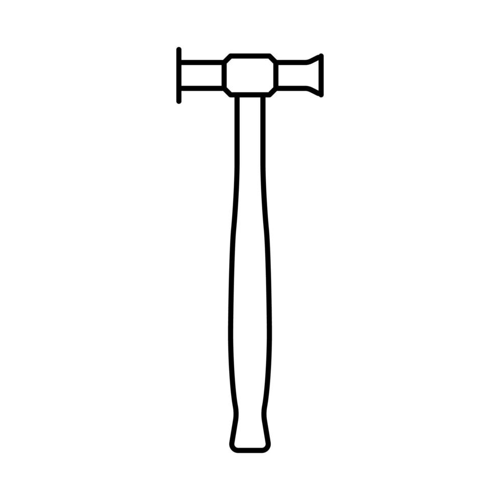 illustration vectorielle de l'icône de la ligne d'outil de marteau de planage vecteur