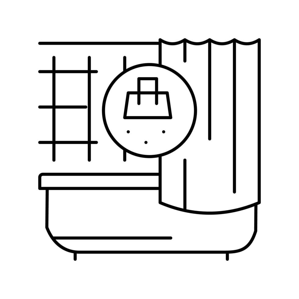 illustration vectorielle de l'icône de la ligne de nettoyage de la salle de bain vecteur