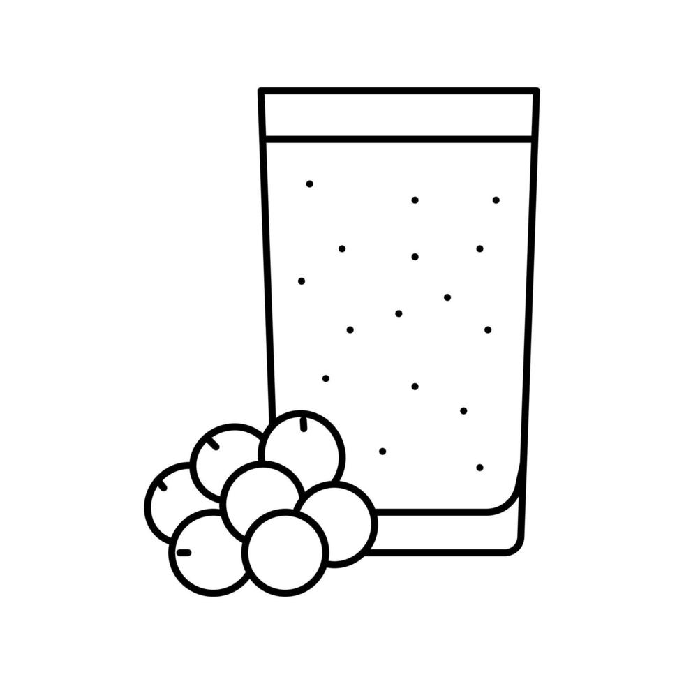 smoothie aux bleuets jus de fruits icône de la ligne alimentaire illustration vectorielle vecteur