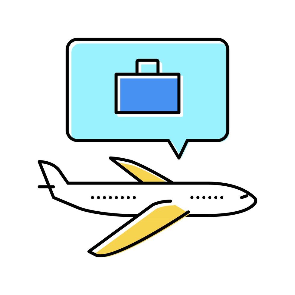 air voyageant et travaillant couleur icône illustration vectorielle vecteur