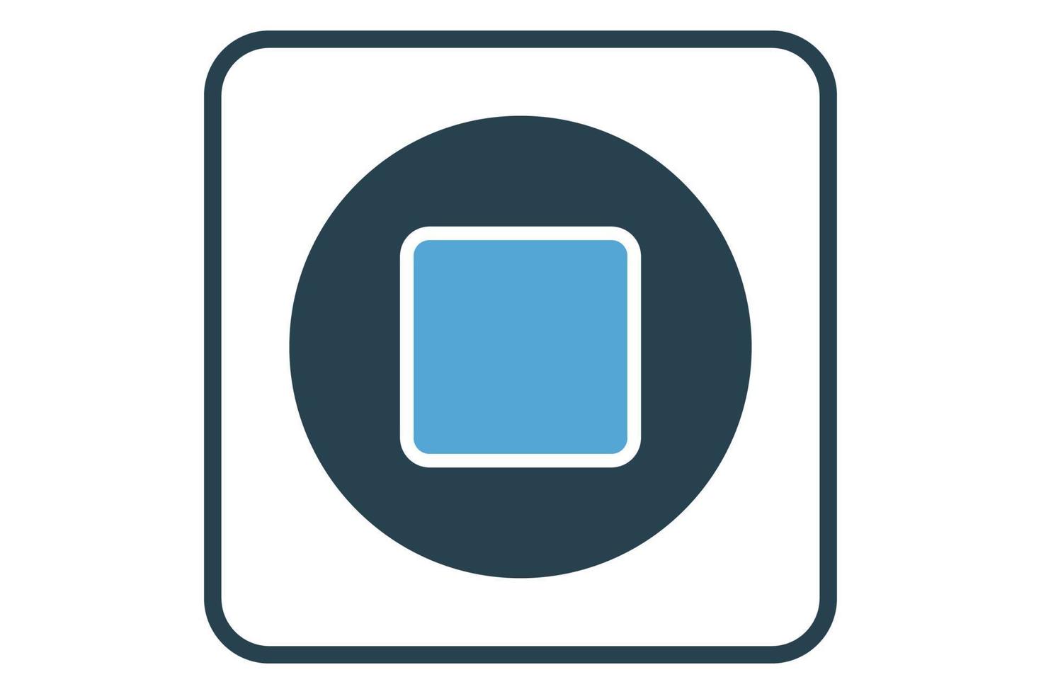 illustration d'icône d'arrêt. icône liée au lecteur de musique. style d'icône solide. conception de vecteur simple modifiable