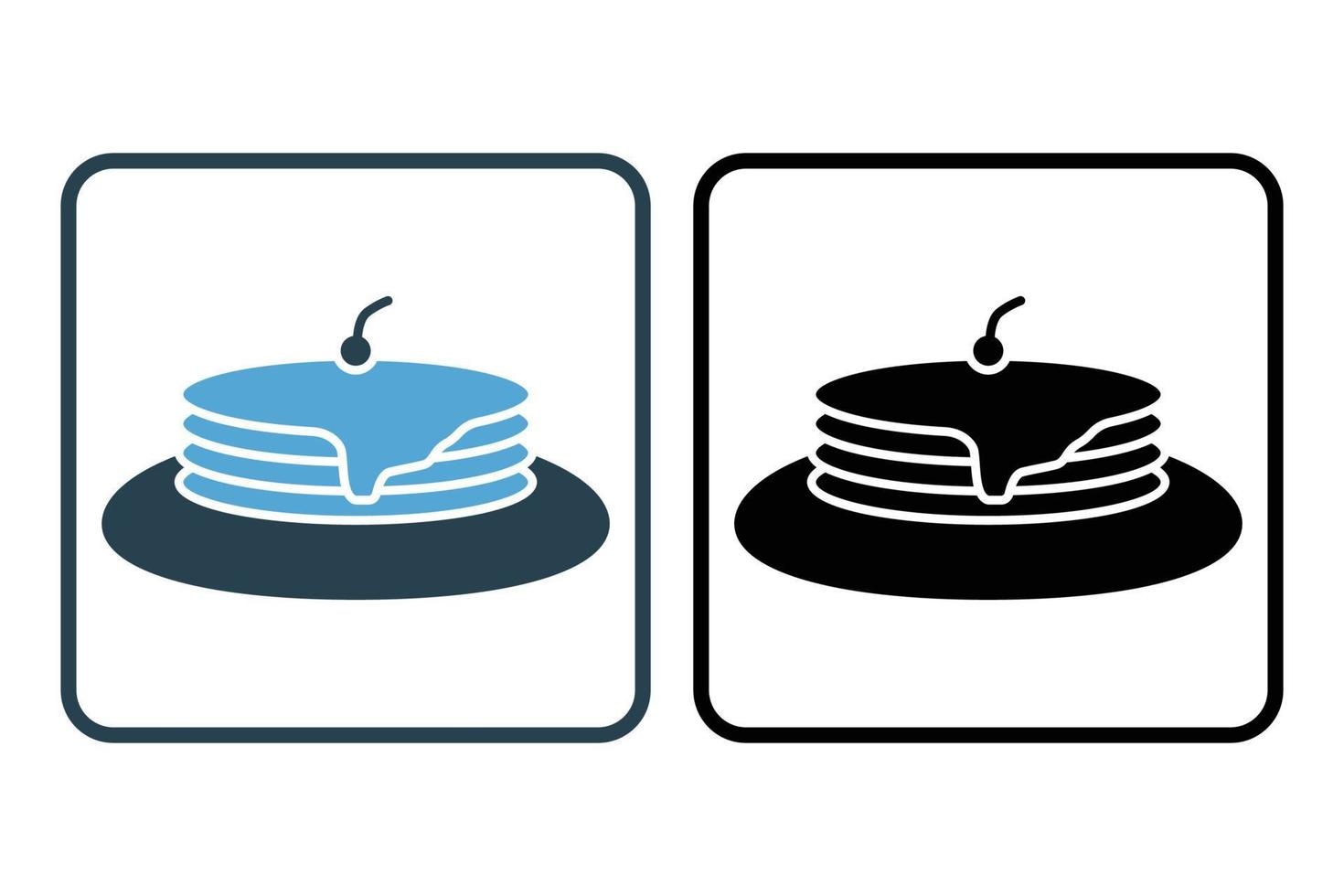 illustration d'icône de crêpes. icône liée au petit déjeuner. style d'icône solide. conception de vecteur simple modifiable