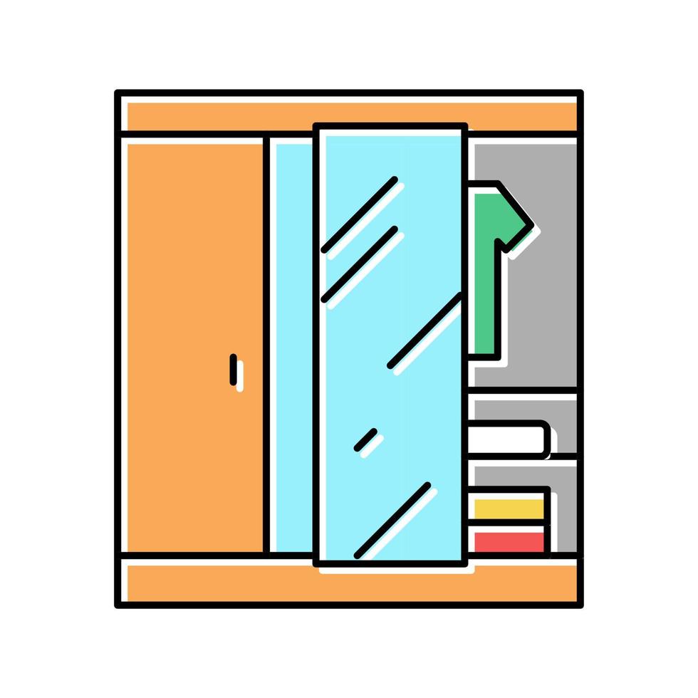 armoire, chambre, motel, couleur, icône, vecteur, illustration vecteur