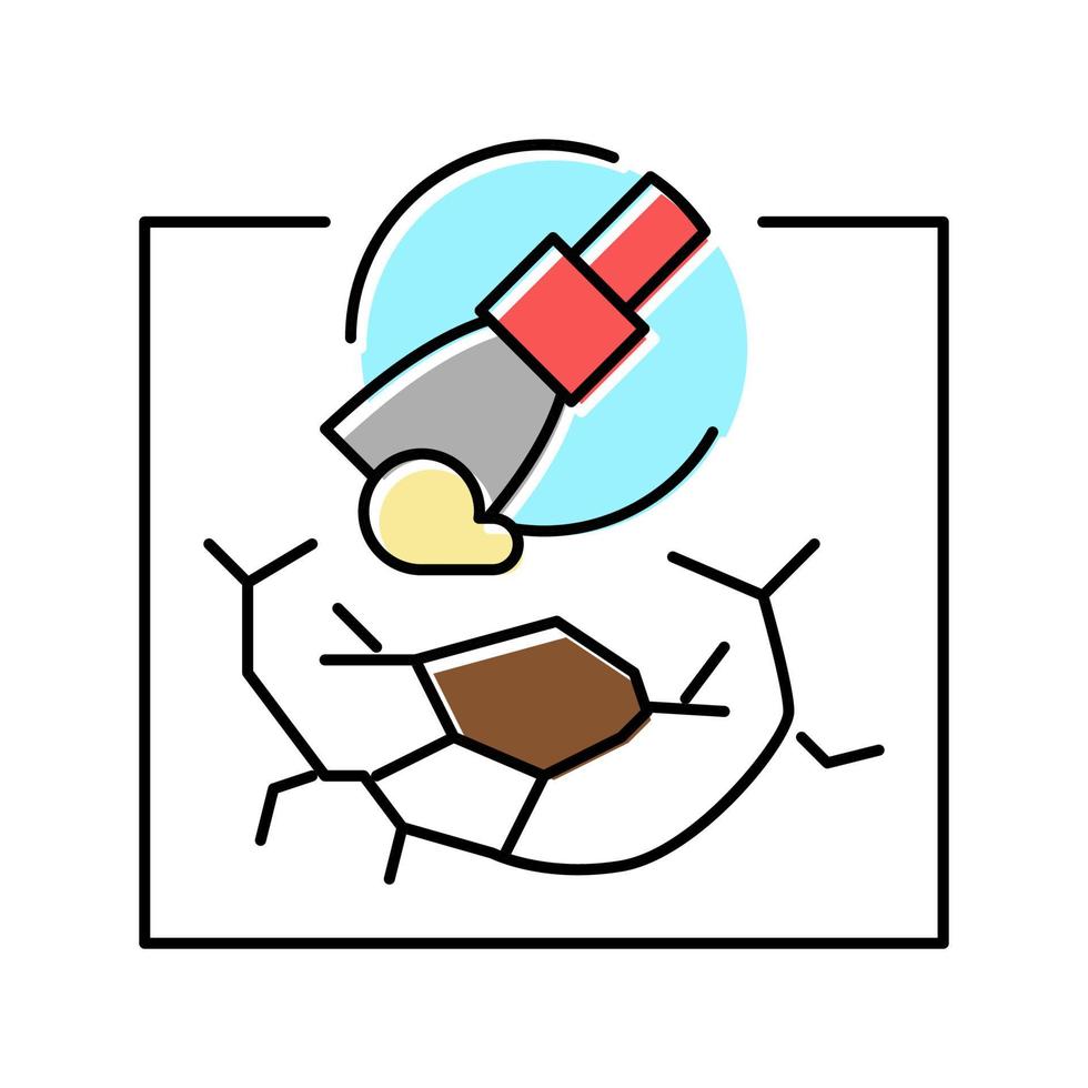 illustration vectorielle d'icône de couleur de réparation de cloisons sèches vecteur