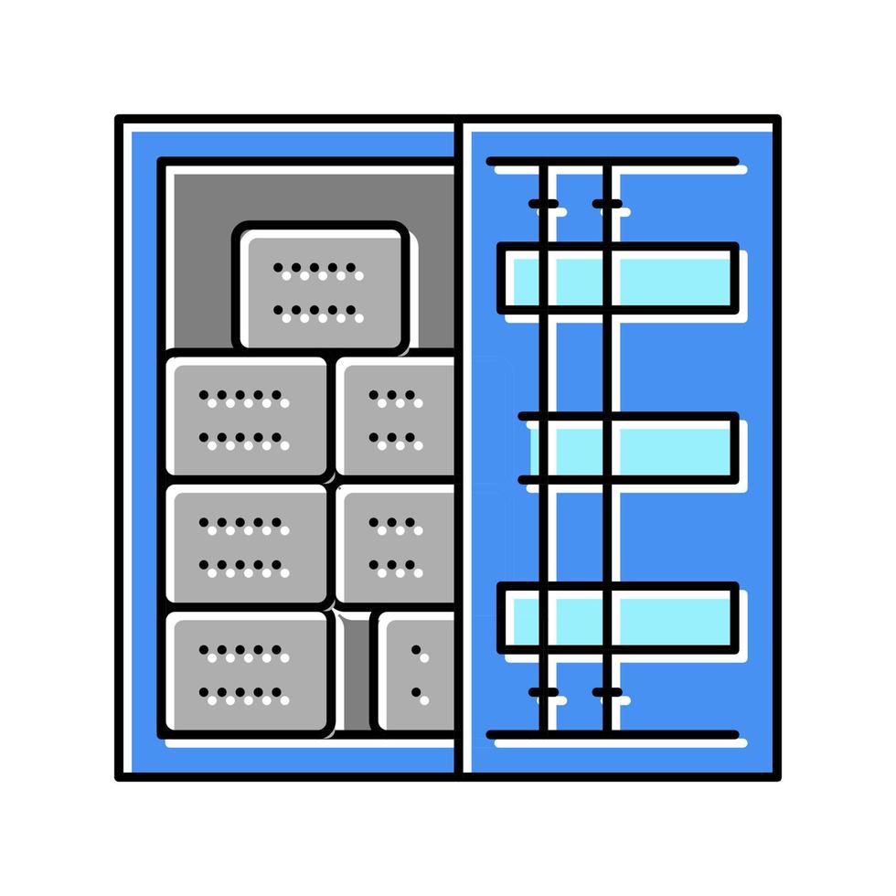 illustration vectorielle de l'icône de couleur des barres d'armature de transport de conteneurs vecteur