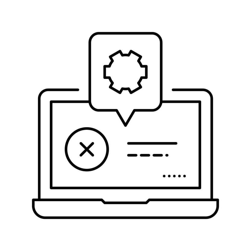 illustration vectorielle de l'icône de la ligne de réparation d'ordinateur portable vecteur