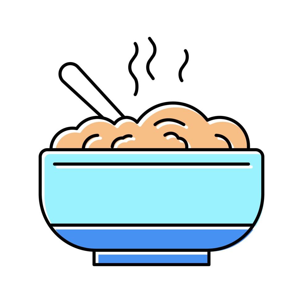 délicieux flocons d'avoine bouillis couleur icône illustration vectorielle vecteur