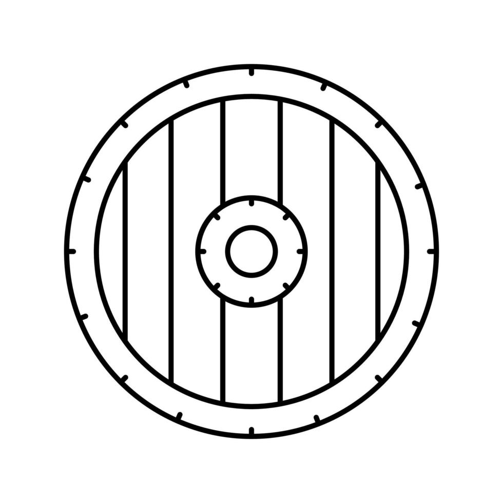 illustration vectorielle de l'icône de la ligne médiévale du bouclier vecteur