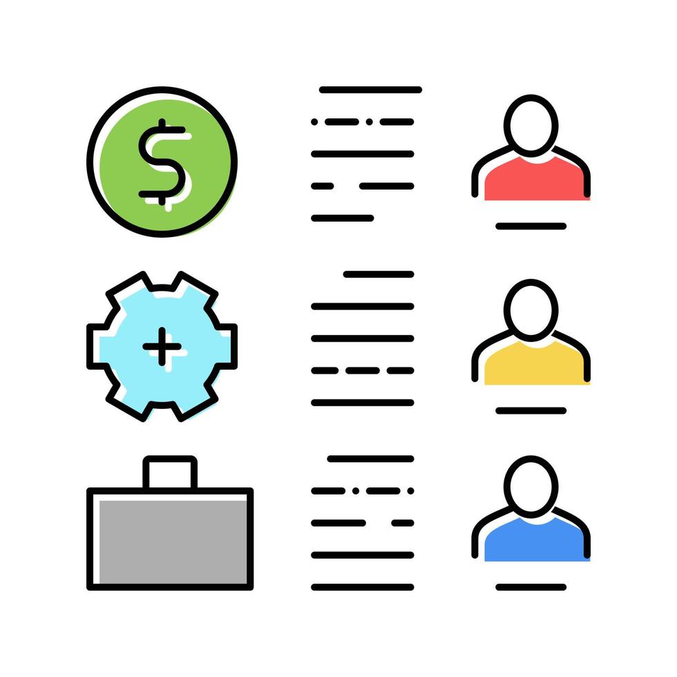 traits d'employés icône de couleur signe d'illustration vectorielle vecteur