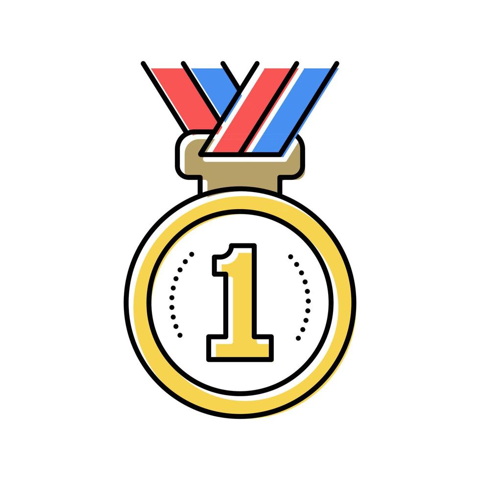 première place médaille couleur icône illustration vectorielle vecteur