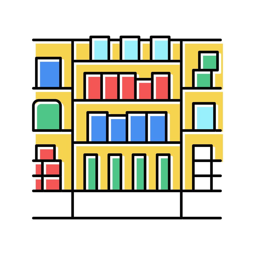 illustration vectorielle d'icône de couleur de magasin de produit de compteur de nourriture vecteur