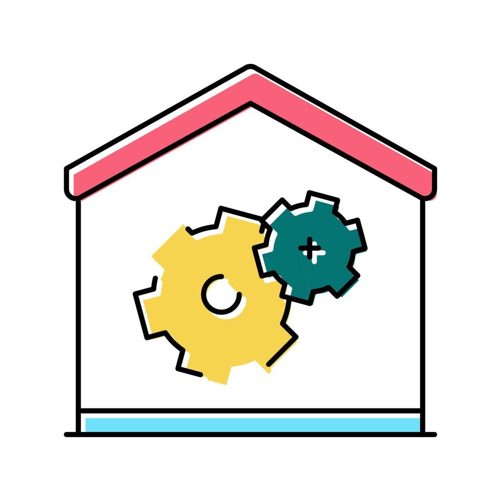maison réparation couleur icône illustration vectorielle vecteur