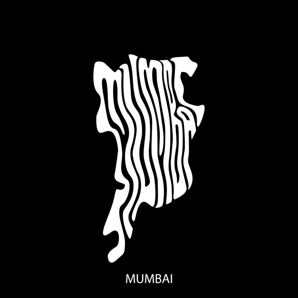 typographie de la carte de mumbai vecteur