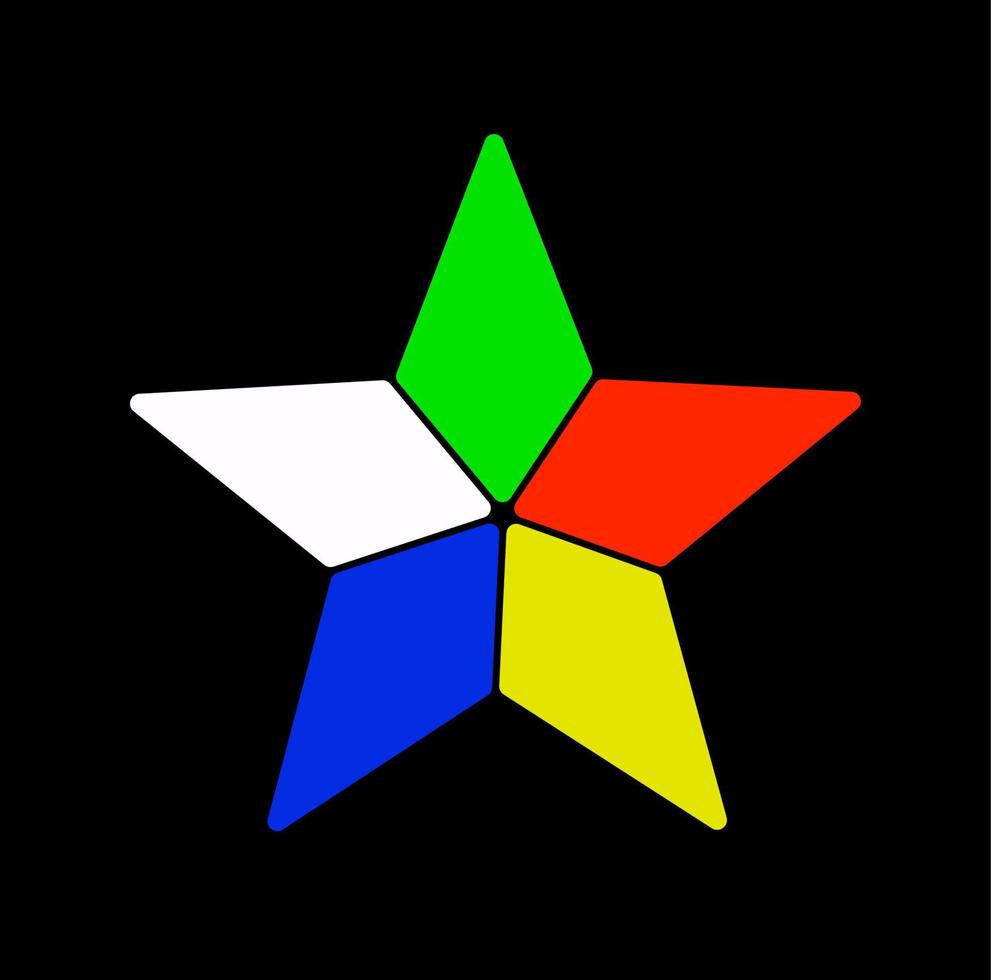 icône de symbole de religion druze. icône de vecteur druze. vecteur étoile de cinq couleurs.