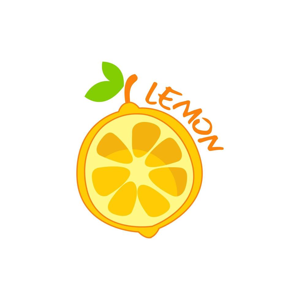 logo citron. fruits de citron frais en été. fruit d'été vecteur