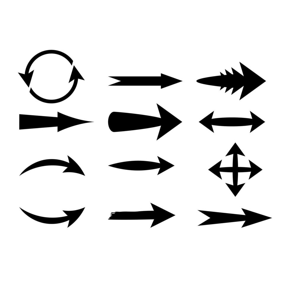 jeu d'icônes simple lié aux flèches d'interface, vecteur