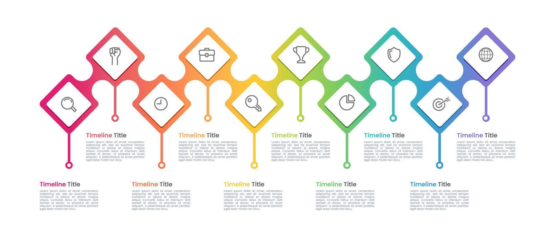 modèle d'infographie de la chronologie. jalons de l'histoire de l'entreprise. vecteur