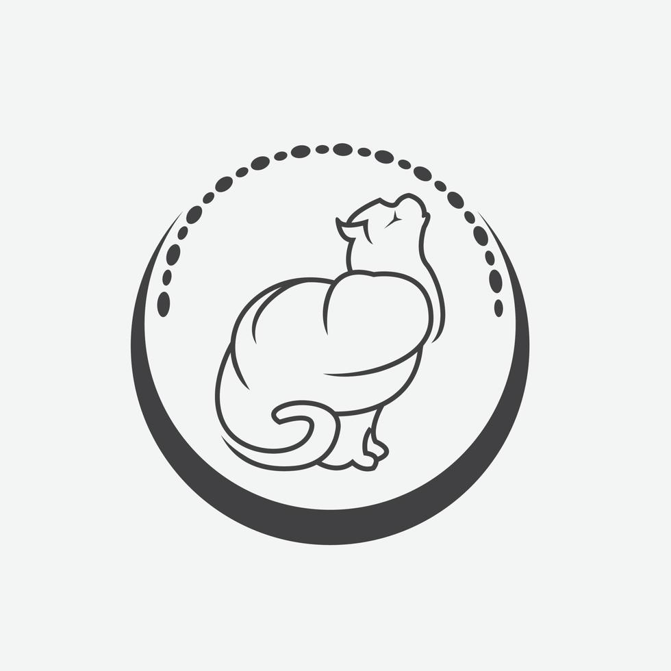 illustration vectorielle de chat logo. modèle de logo de chat moderne isolé sur fond blanc vecteur