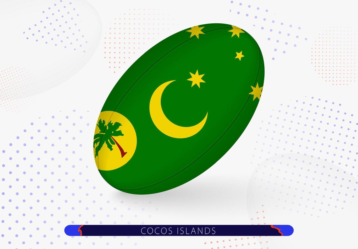 ballon de rugby avec le drapeau des îles cocos dessus. équipement pour équipe de rugby des iles cocos. vecteur