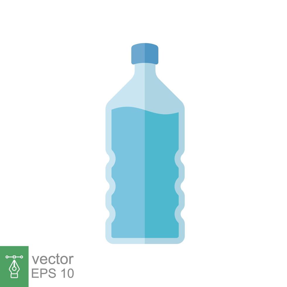 icône de bouteille d'eau. style plat simple. bouteille en plastique, boisson, minéral, soda, jus, concept d'emballage de nourriture et de boisson. illustration vectorielle isolée sur fond blanc. ep 10. vecteur