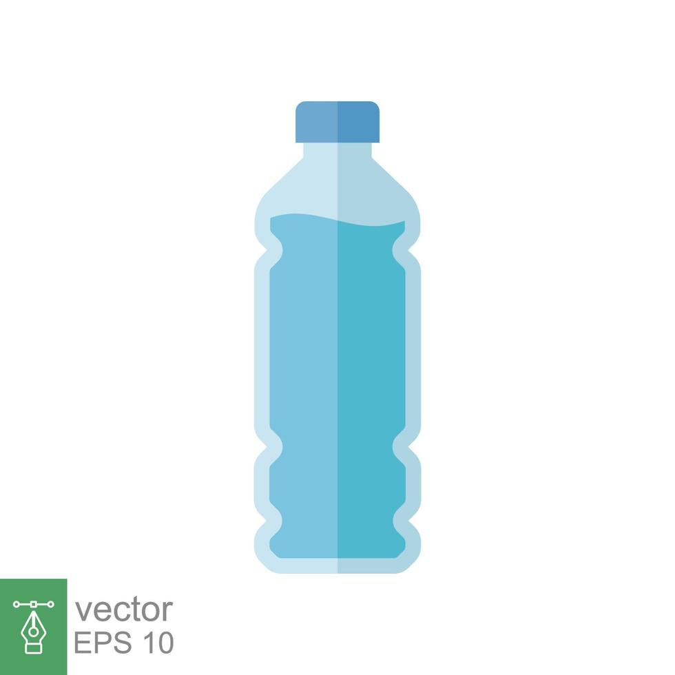 icône de bouteille d'eau. style plat simple. bouteille en plastique, boisson, minéral, soda, jus, concept d'emballage de nourriture et de boisson. illustration vectorielle isolée sur fond blanc. ep 10. vecteur