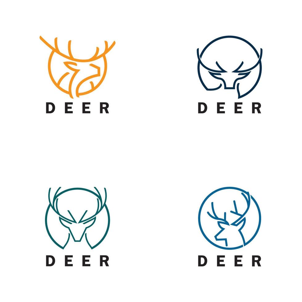 modèle de vecteur de conception de logo monoline de cerf