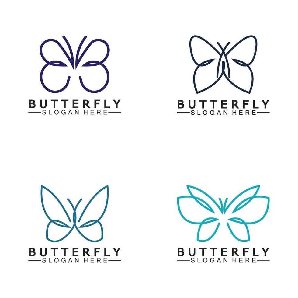 papillon simple monoline logo-illustration vectorielle vecteur