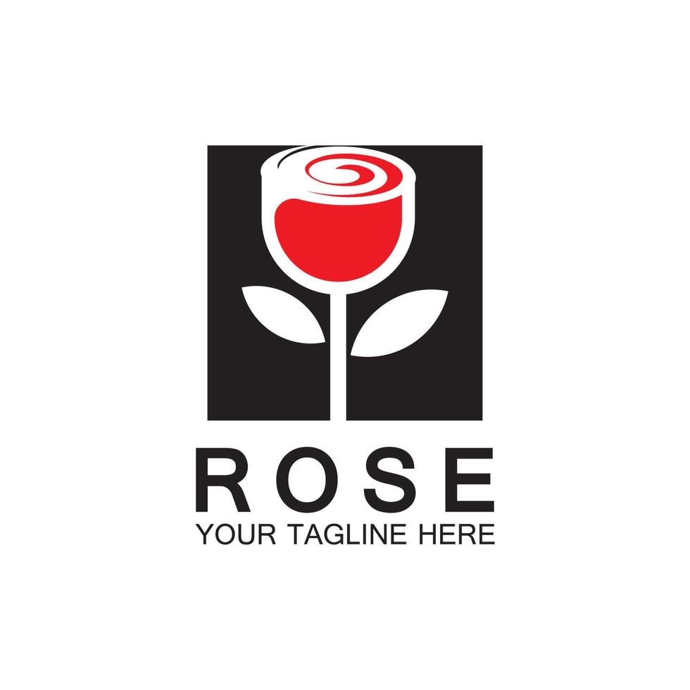 logo rose fleur vecteur icône illustration design