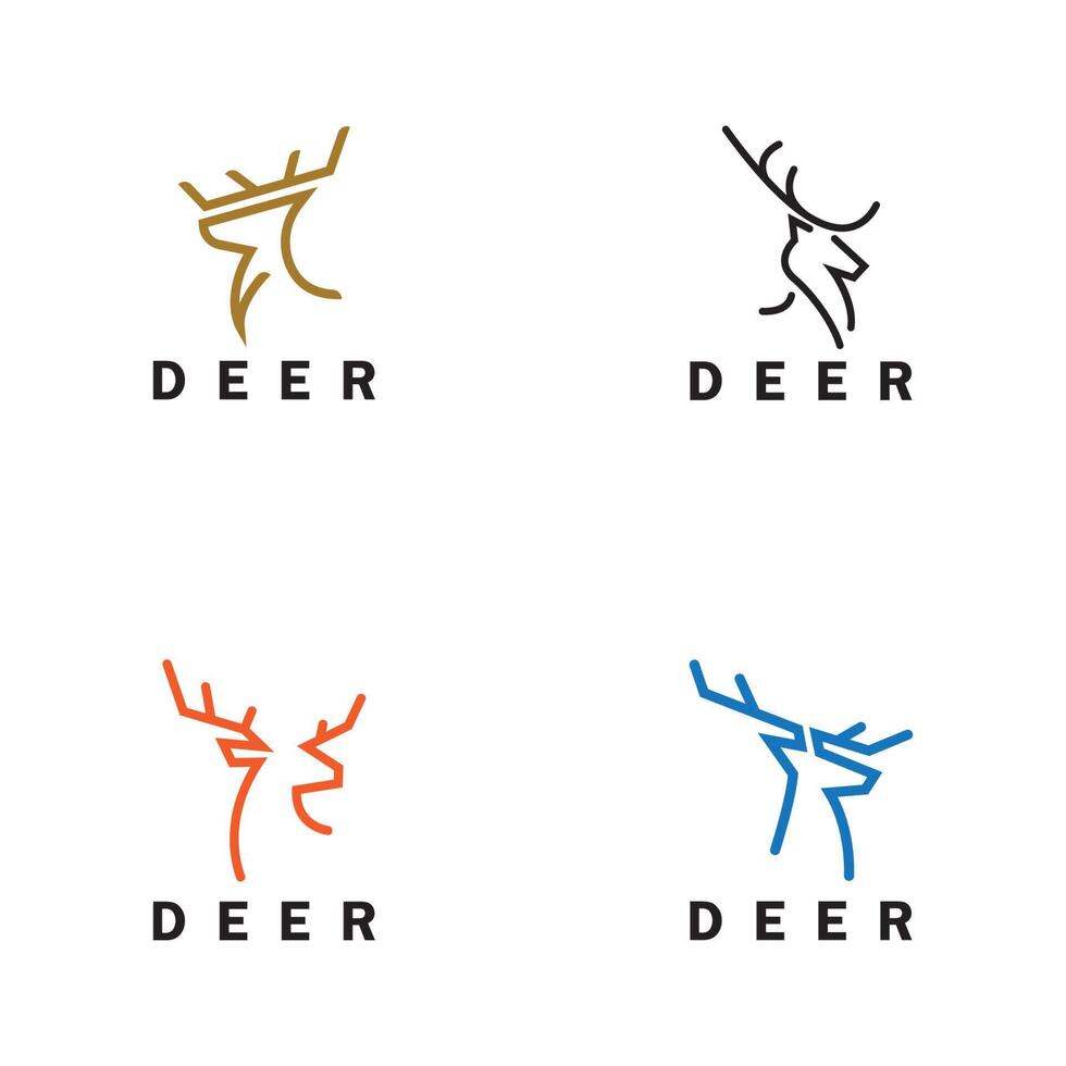 modèle de vecteur de conception de logo monoline de cerf