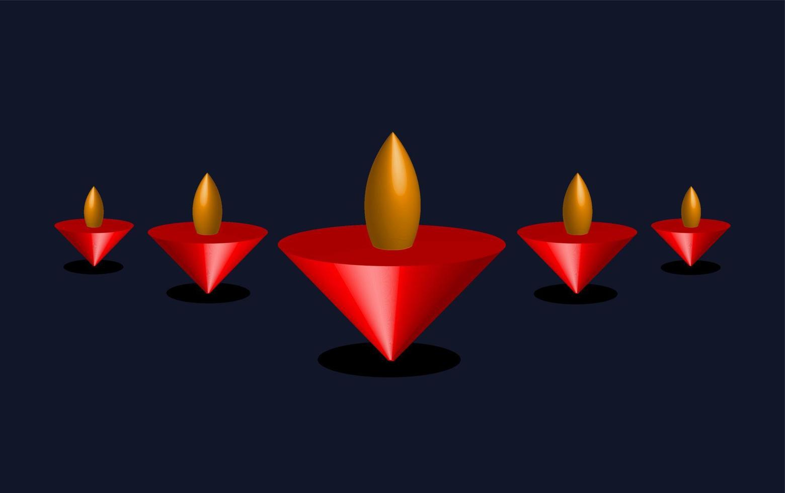 3d diya. vecteur diya 3d pour diwali.