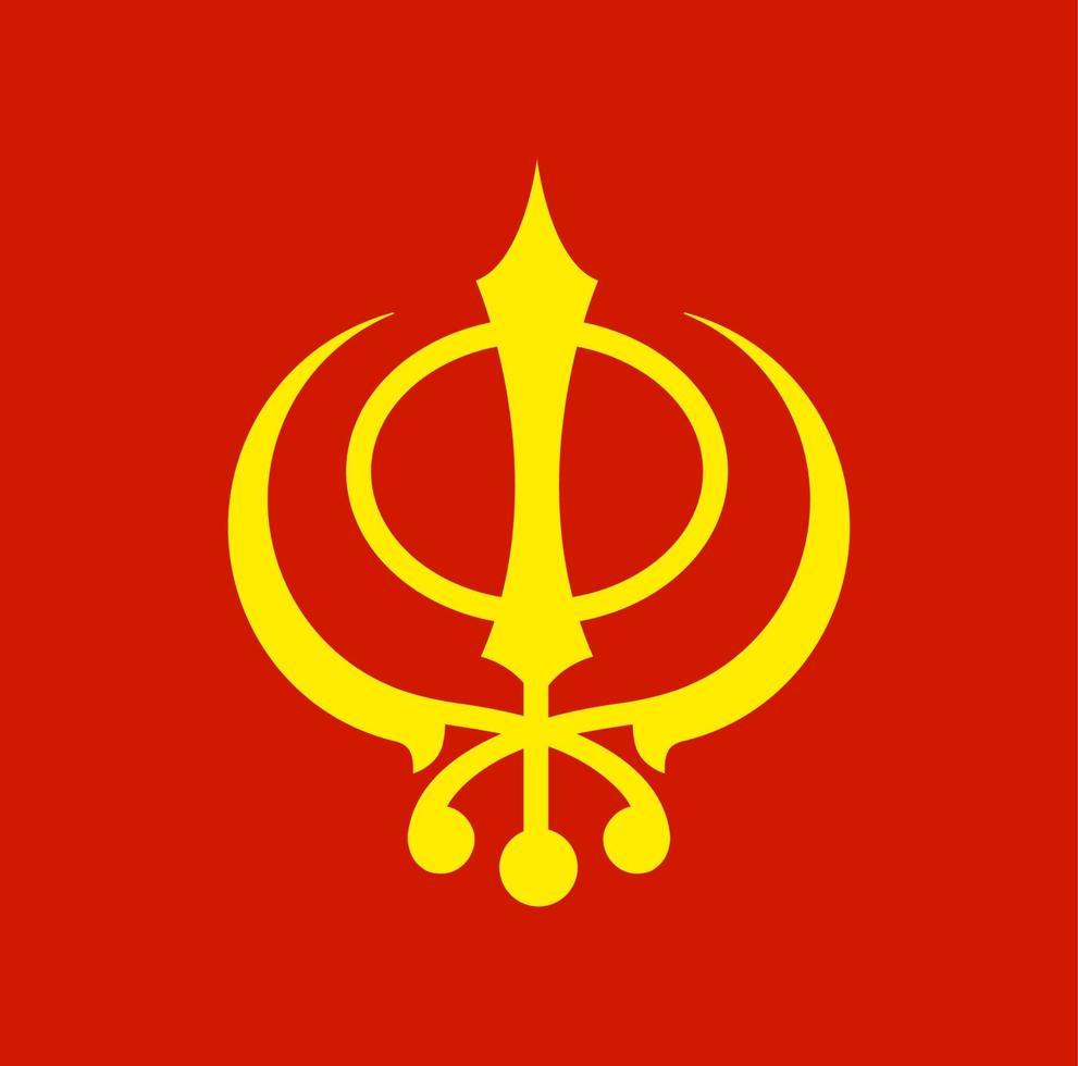 symbole de vecteur de sikhisme. icône jaune sikhisme sur la couleur orange.