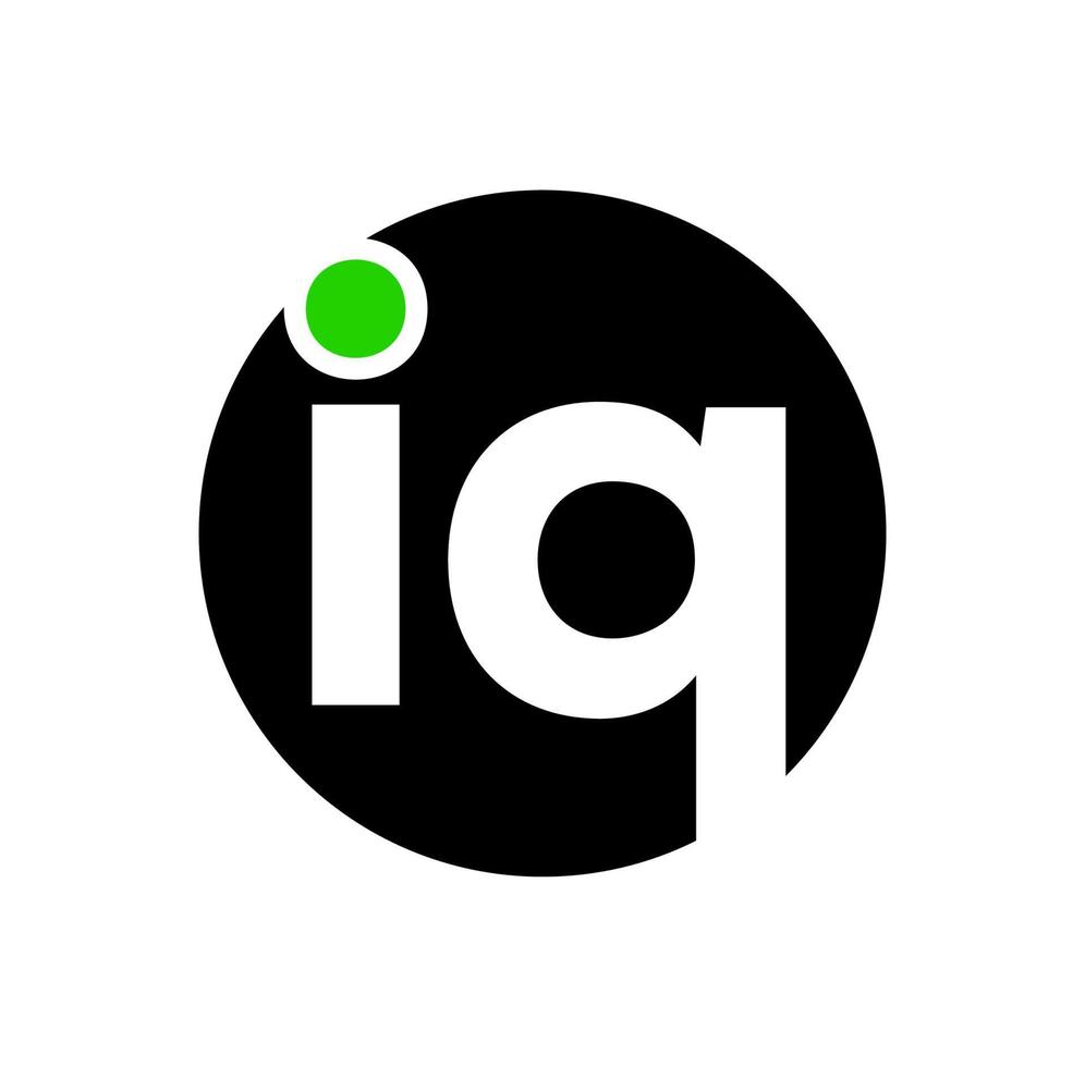 monogramme des lettres initiales du nom de la marque iq. vecteur de logo de lettres iq.