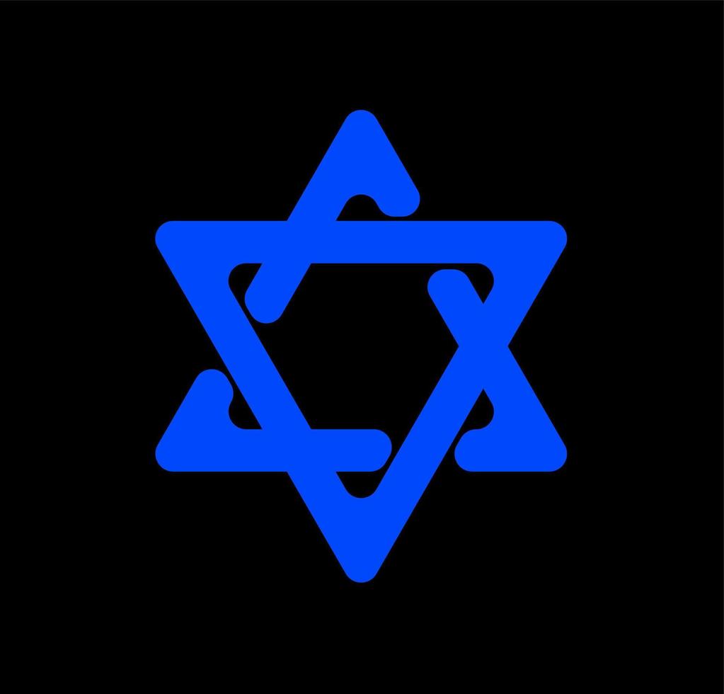 icône de vecteur de judaïsme dans les couleurs bleues.