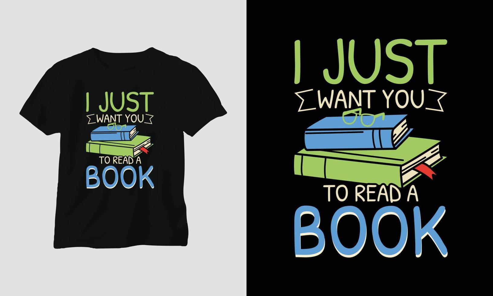 conception de t-shirt amoureux des livres vectoriels, typographie avec une belle illustration de livres vecteur