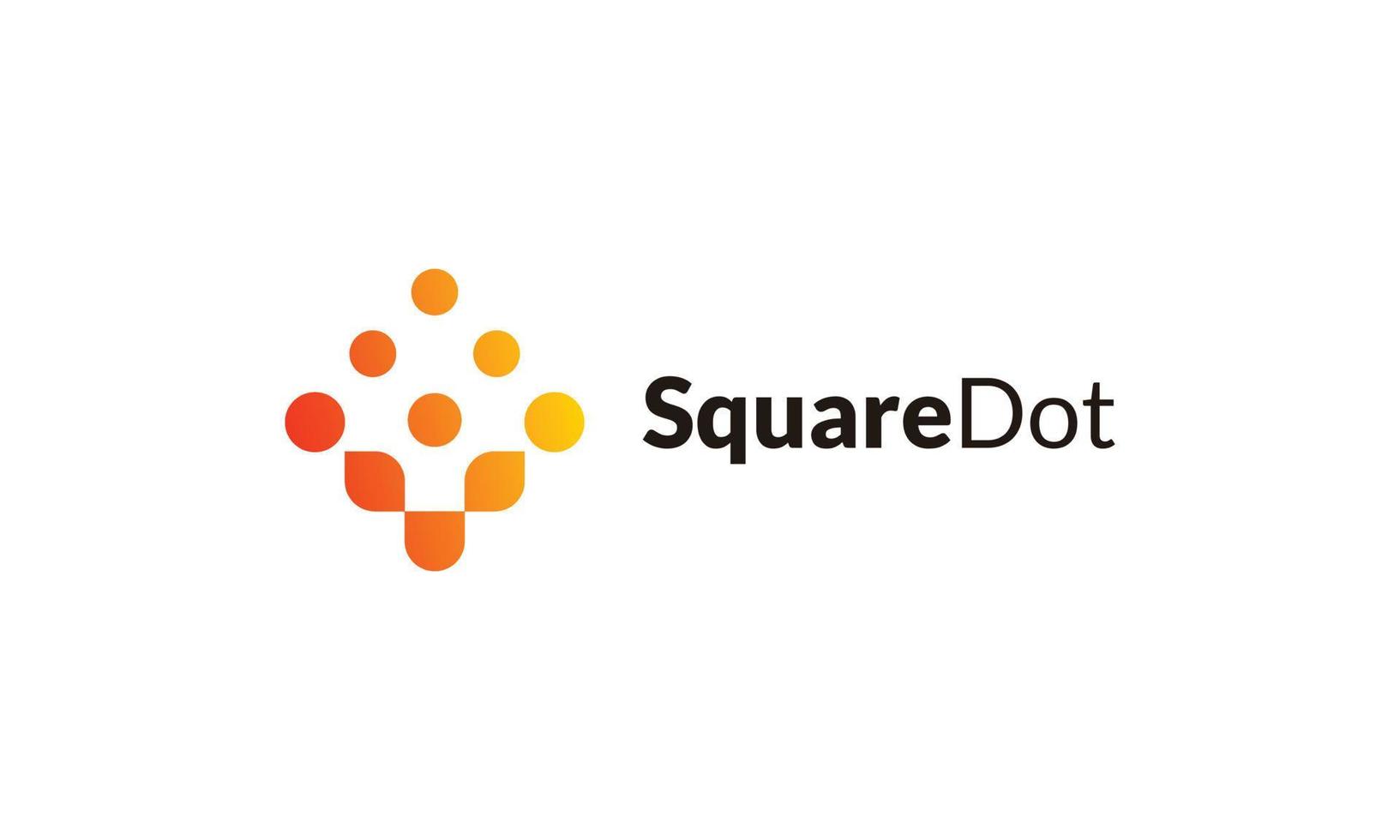 logo minimalisme éléments de conception point carré couleur orange point graphique vecteur