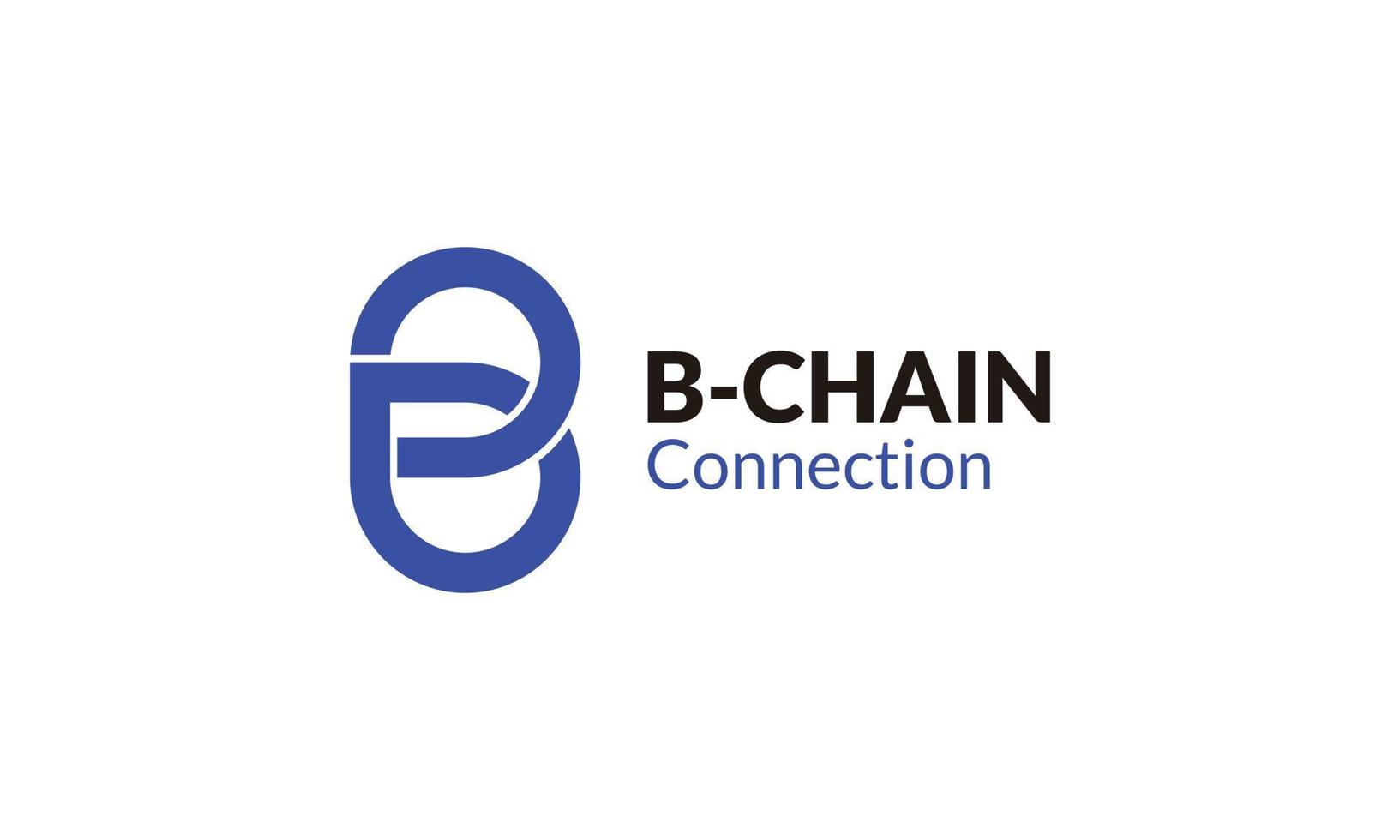 logo vecteur minimaliste lettre b bleu chaîne connexion symbole logotype