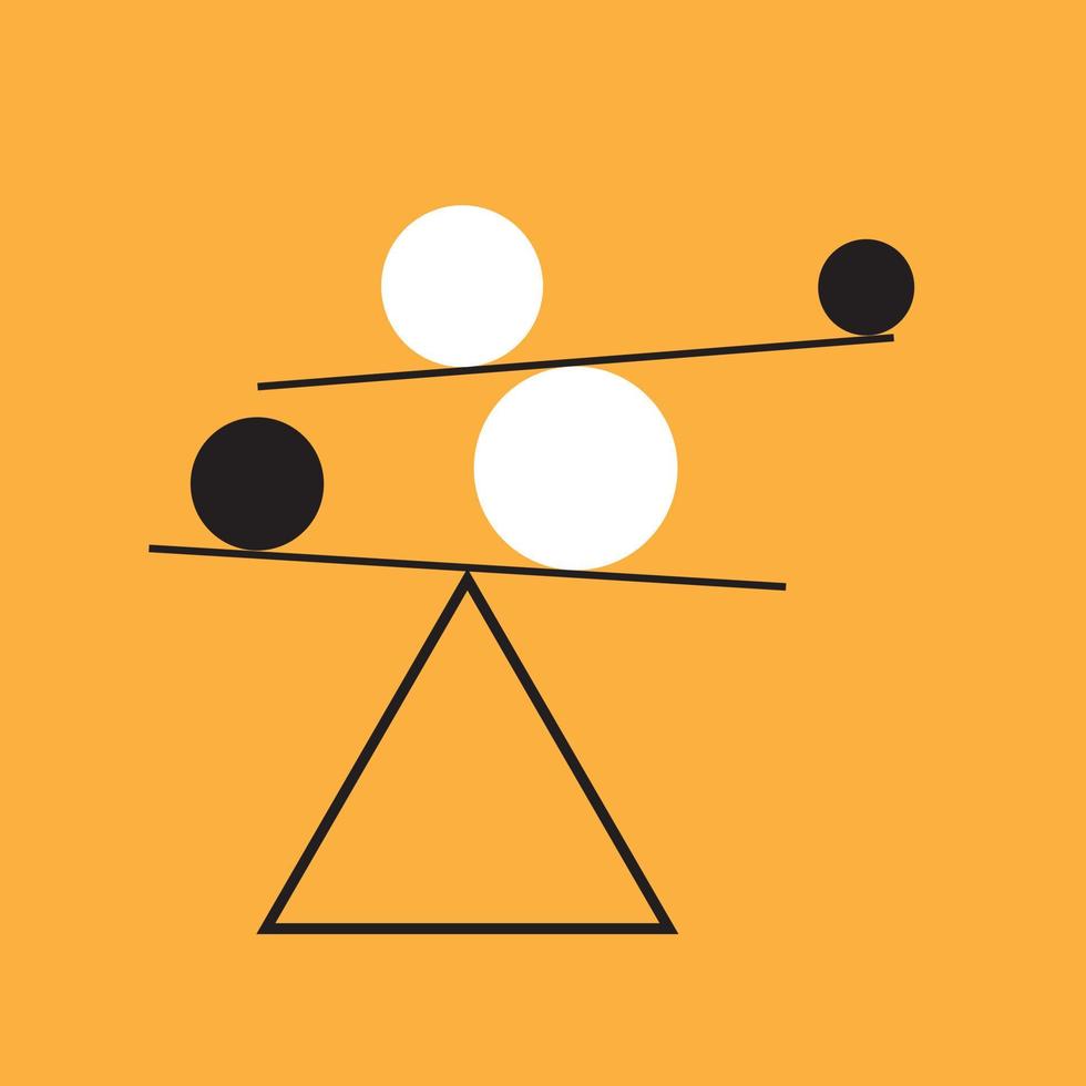 équilibre logo minimal géométrique abstrait. icône plate simple de coaching de vie. concept moderne d'équilibre. équilibre entre les affaires et la métaphore vectorielle de la vie. illustration vectorielle vecteur