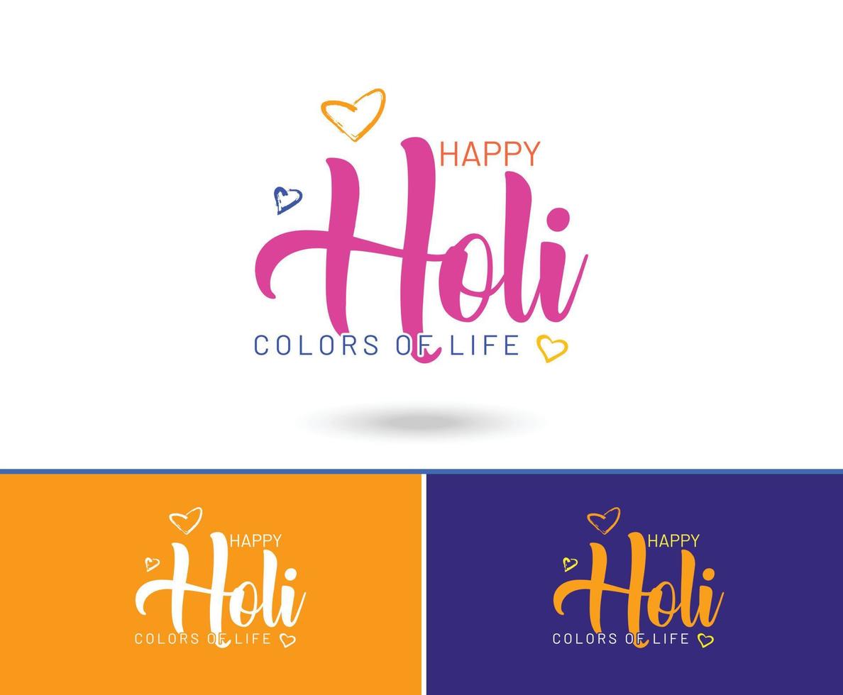 illustration vectorielle du festival holi avec calligraphie colorée. festival indien de holi vecteur