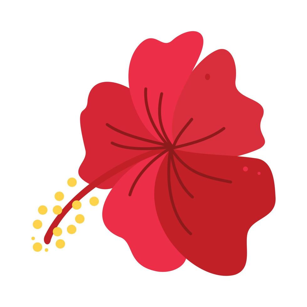tropical rouge fleur illustration conception vecteur