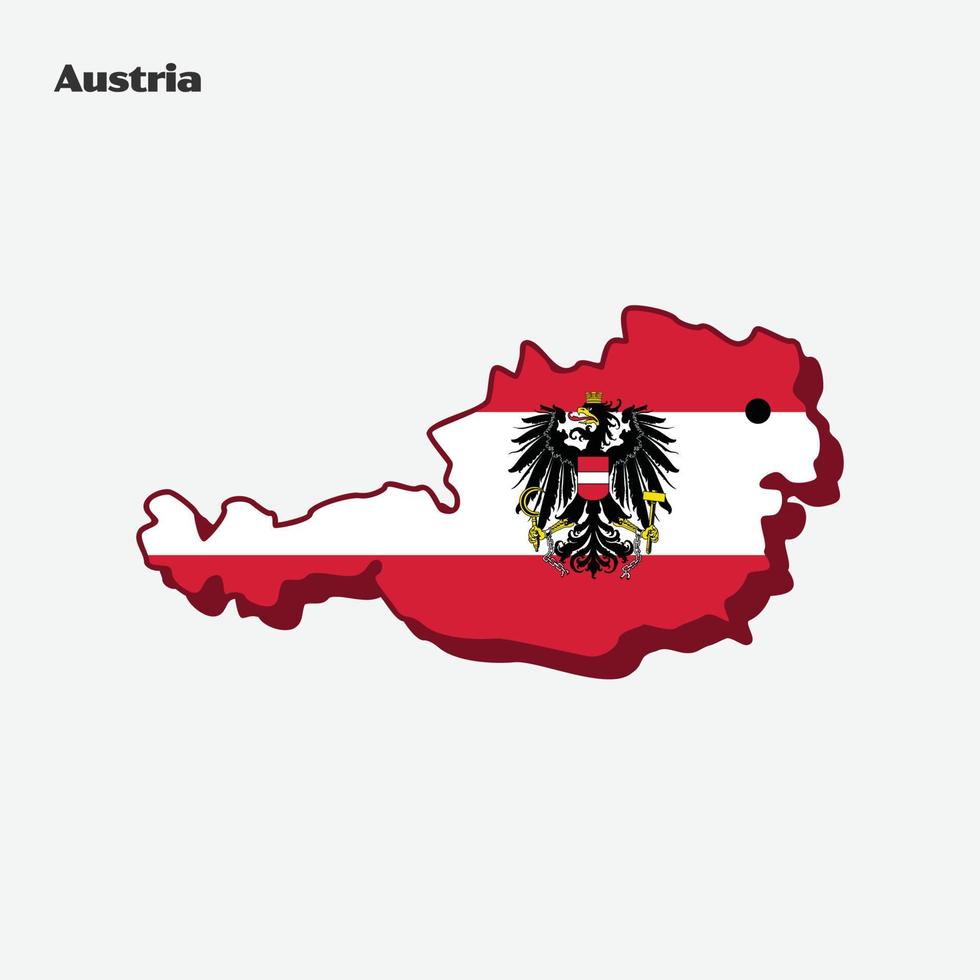 L'Autriche pays nation drapeau carte infographie vecteur