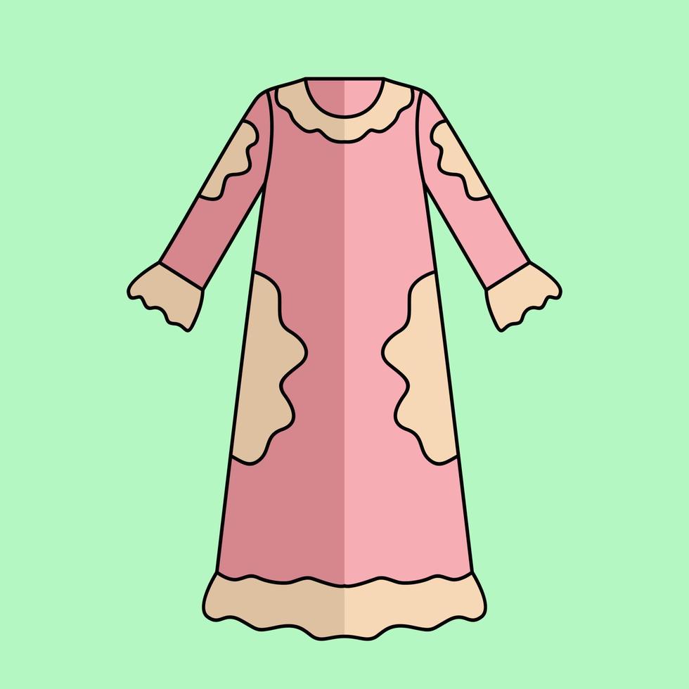 illustration de une musulman femme robe dans pastel couleurs vecteur