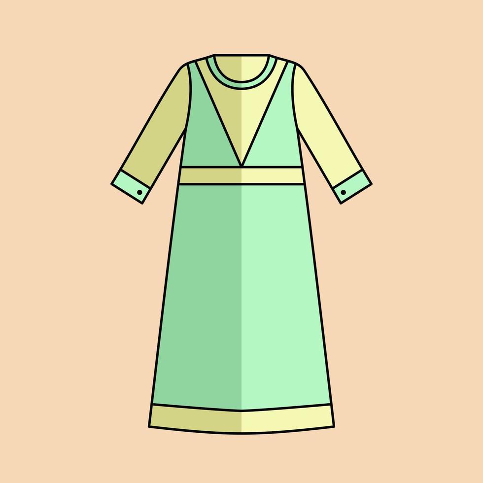 illustration de une musulman femme robe dans pastel couleurs vecteur