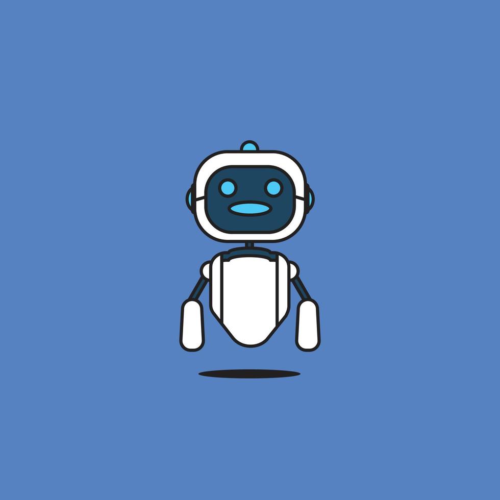 illustration d'icône de vecteur de robot mignon. concept d'icône de robot technologique isolé vecteur premium. style de dessin animé plat